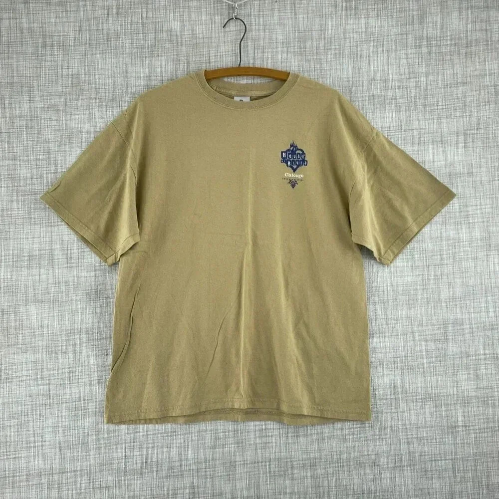 Chicago House of Blues T-Shirt Short Sleeve Mens XL Tan 3466